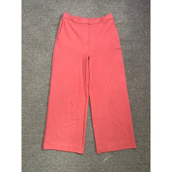 Boden Belgravia Ponte Trousers Red Womens 10R Wide Leg High Rise Casual Boho - Picture 1 of 8